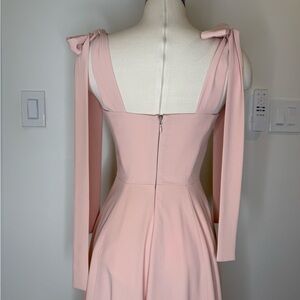 House of CB Elegant Pink Sleeveless Dress with Bow Straps